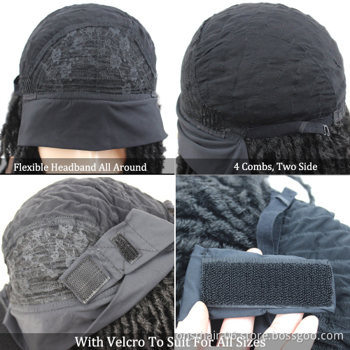 Onst 110 Styles Dreadlock  Box Braided Wigs Headband Wig for Black Women Short Curly Crochet Hair Braids Scarf Hair Turban Wig